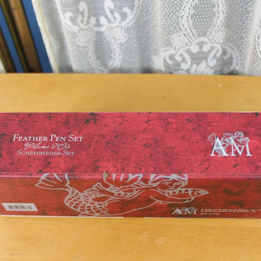 Authentic Models Feather Pen Set with 7 nibs, Ink and Plume Holder - Picture 4 of 4